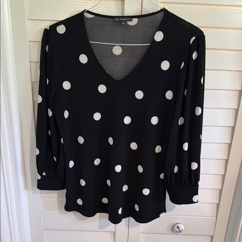 Black and White Polka Dot Women's Top